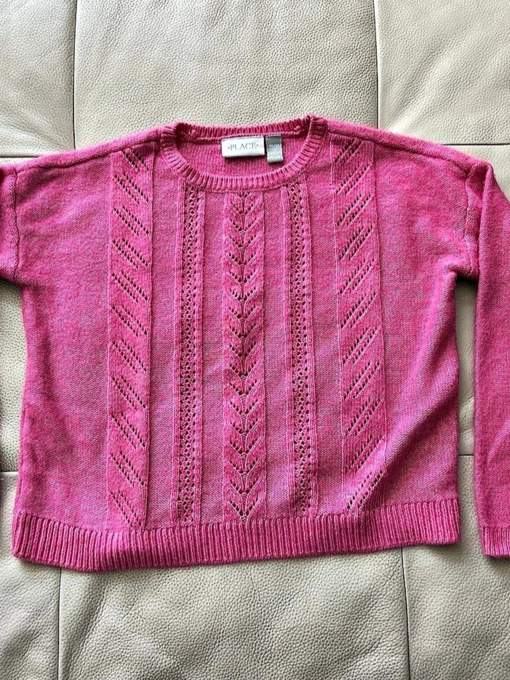 PLACE Girls Pink Sweater Size 10/12 Like New